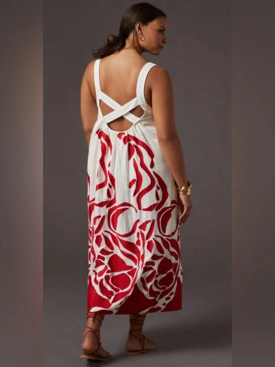 Anthropologie Front Cutout Maxi Dress plus size - Picture 2 of 13